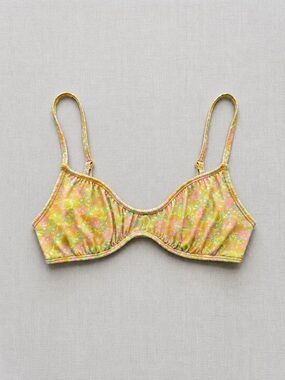 Dippin' Daisy's Yellow & Pink Floral Bikini Scoop Top